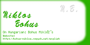 miklos bohus business card